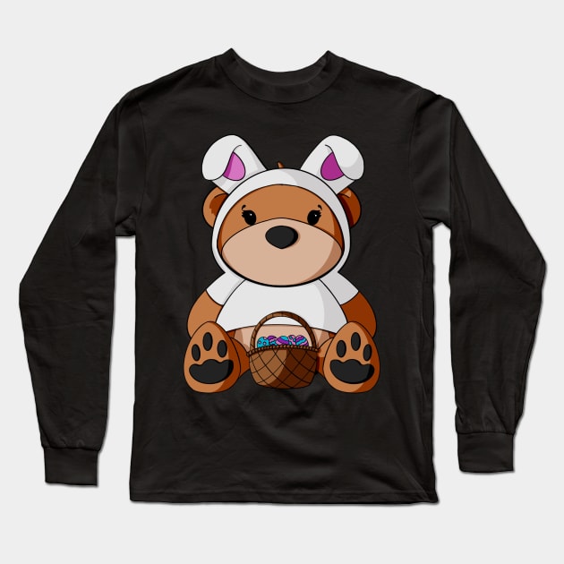 Easter Bunny Costume Teddy Bear Long Sleeve T-Shirt by Alisha Ober Designs